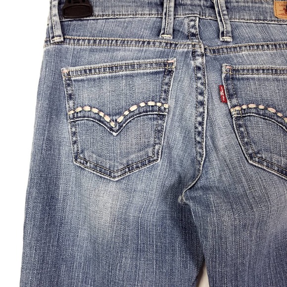 Levi's 70's Vibe Low Rise Fringe Hem Flare Jeans Denim - Picture 4 of 9